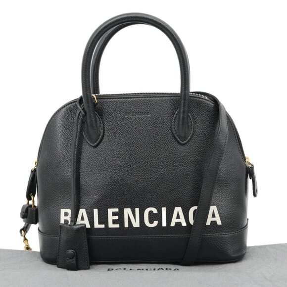 Balenciaga  Ville Top Handle Small Grained Leather Crossbody Bag Black - Picture 3 of 16